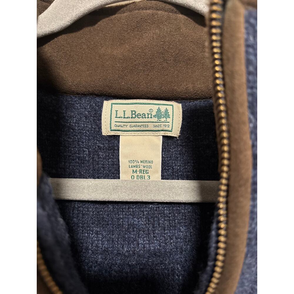 L.L.Bean Men's Navy Merino Wool Half Zip Sweater M - Picture 3 of 8